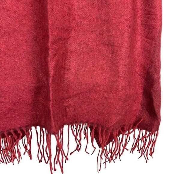 Woolrich Womens Red Fringe Poncho Cape Wide Stripe Open Jacket Cardigan O/S - Picture 11 of 16